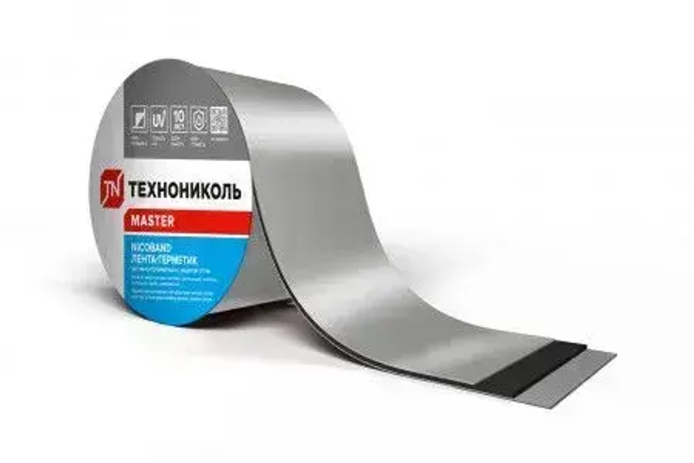 NICOBAND Самоклеящаяся лента-герметик, серебристая 10м х 10см. Технониколь