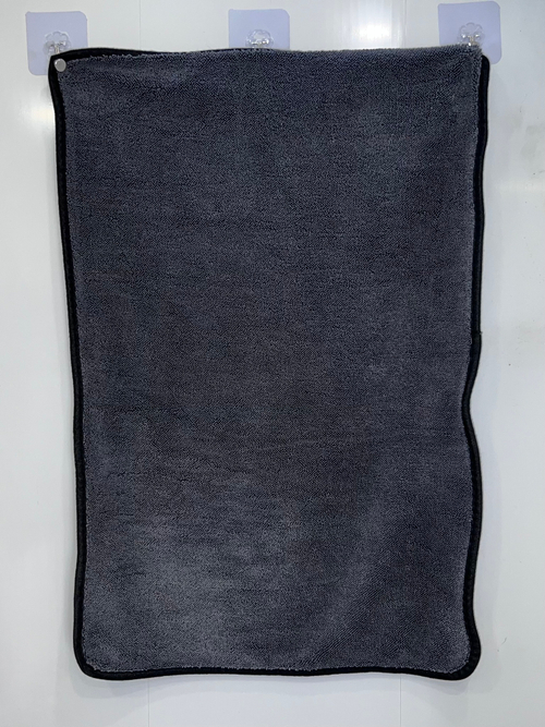 W-01DD / Мягкое полотенце из микрофибры для чистки автомобиля (серый) 60x40 см (за 1 шт.)