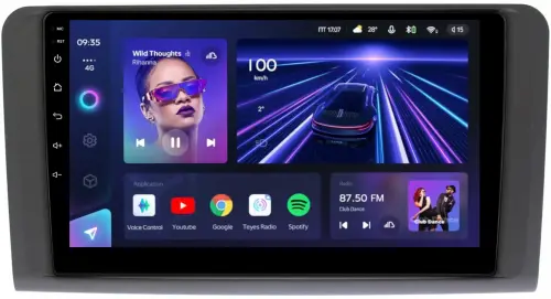 Магнитола для Mercedes-Benz GL (X164), ML (W164) 2005-2012 (рамка матовая) - Teyes CC3 на Android 10, Быстрая, QLED, CarPlay, 4G SIM-слот