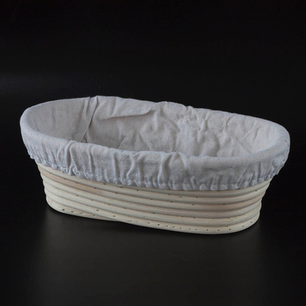 Овальная корзина для расстойки из ротанга M, 24,5х14 см, до 600г теста