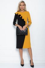 Платье Эванесса (черно-желтое) П12748-35М LT Collection
