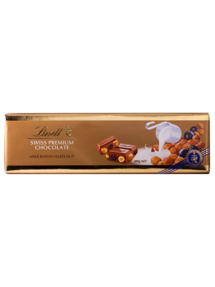 Молочный шоколад Lindt Фундук и изюм 300 г x 2 шт