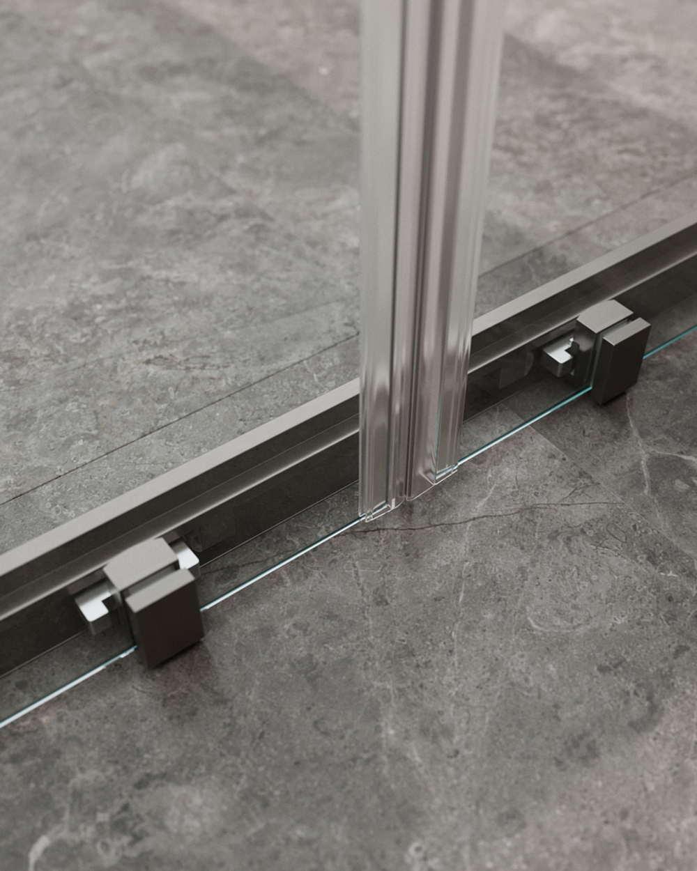 Дверь в проём Cezares MOLVENO-BF-2-170-C-GM-IV, 170х195, профиль оружейная сталь, прозрачное стекло