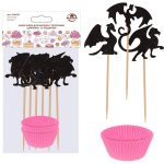 Набор форм для выпечки с топперами «Драконы» 12шт форма 7,5*3см, топпер 13,5*6,5см