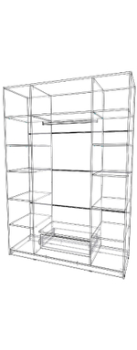 шкаф четырёх створчатый 600×1600×2300 Вектор