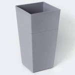 Кашпо для цветов пластиковое 3,5л d-18см «Астра» серый шёлк