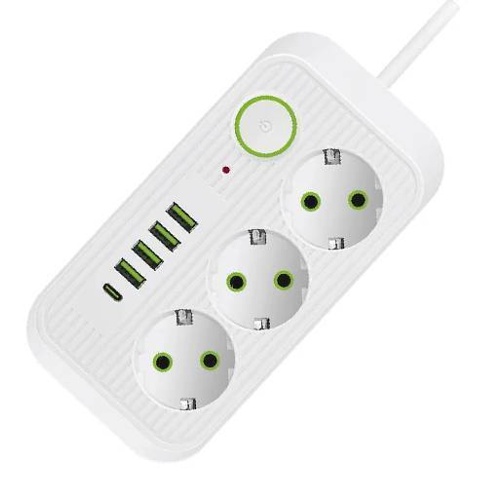 Удлинитель 3гн 5м с/з +4USB+TYPE