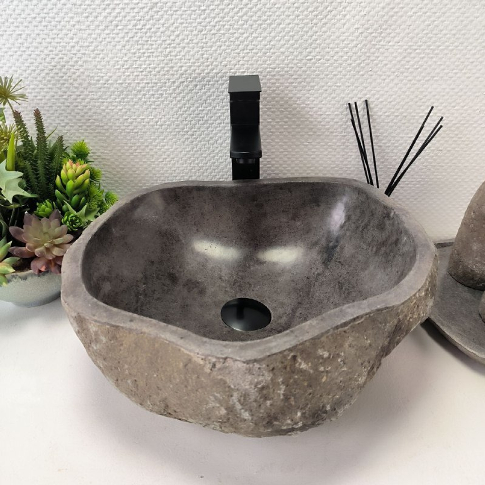 Раковина из речного камня RS-63621 (41*40*16) 0122