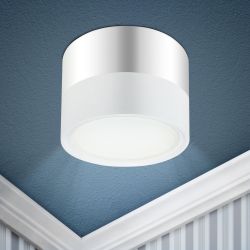 Светильник накладной ЭРА OL7 GX53 WH/CH под лампу GX53 белый/хром | Накладные светильники