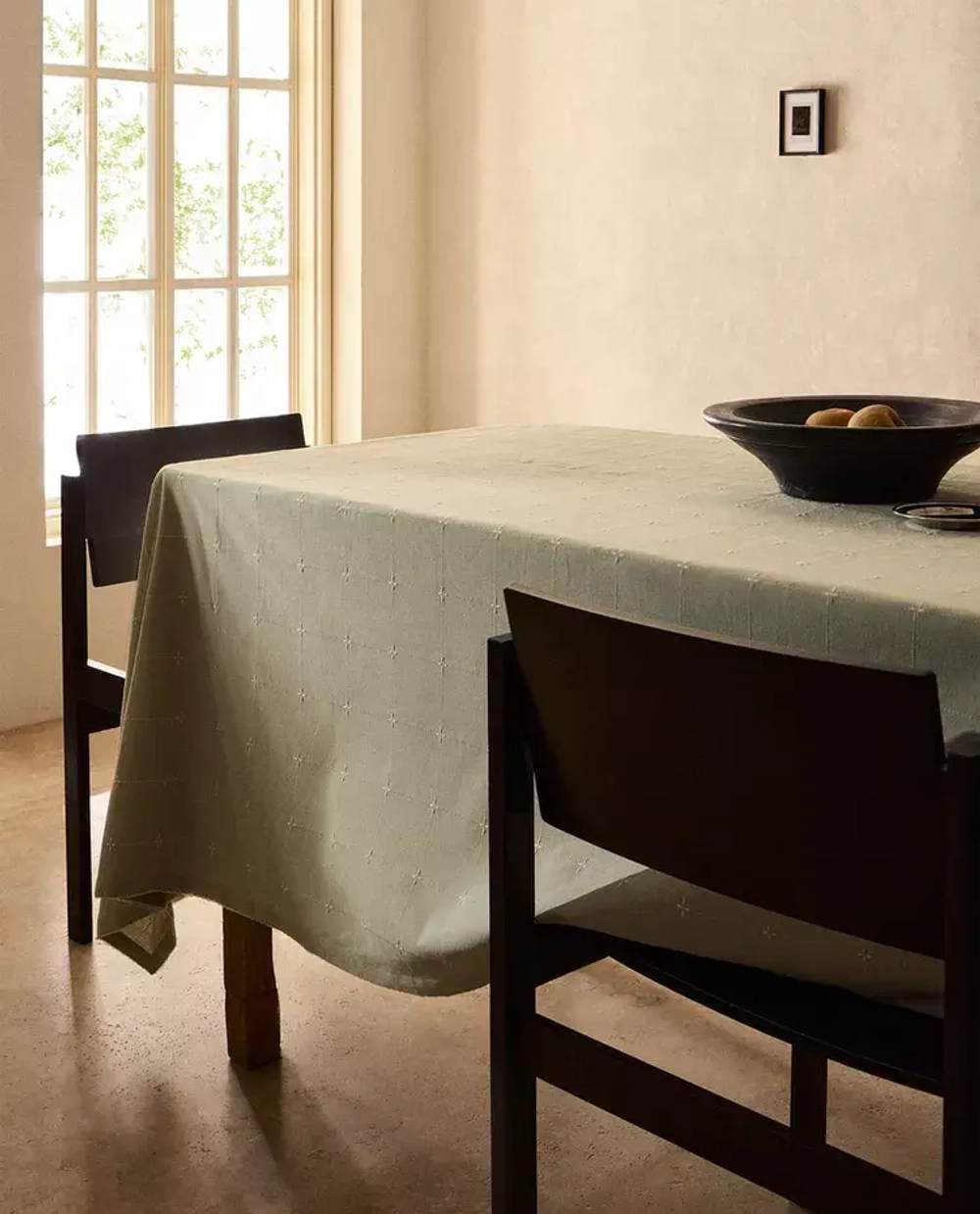 ZARA HOME ХЛОПКОВАЯ СКАТЕРТЬ, ЗЕЛЕНЫЙ