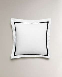 ZARA HOME НАВОЛОЧКА ИЗ САТИНА С КАЙМОЙ, ЧЕРНЫЙ
