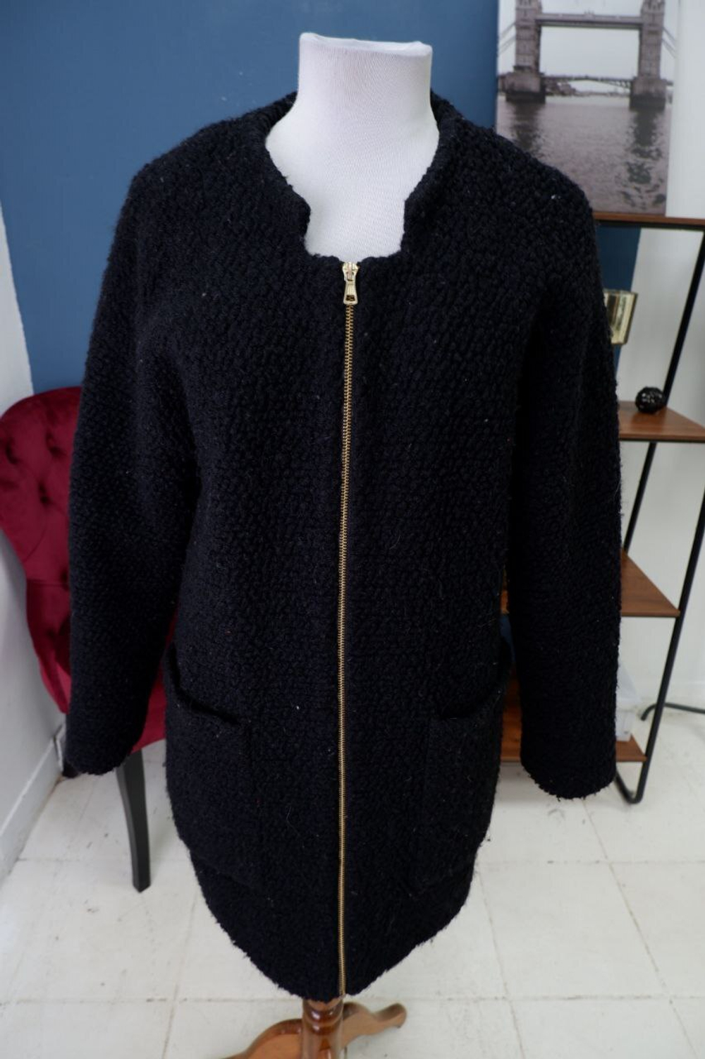 Пальто Zara на молнии 44 размер