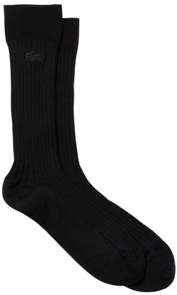Теннисные носки Lacoste Men's Ribbed Cotton Blend Socks 1P - черный