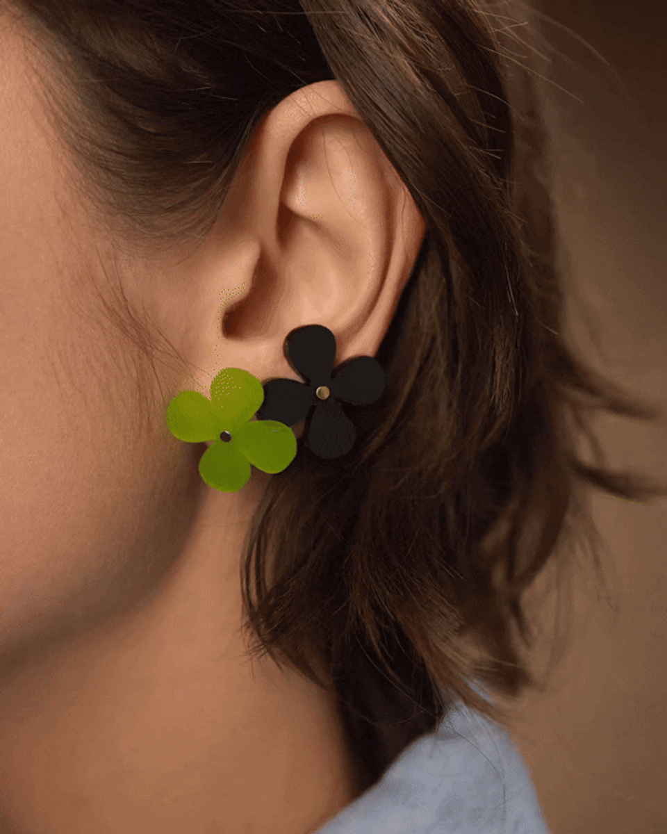 Cерьги Цветы Листики