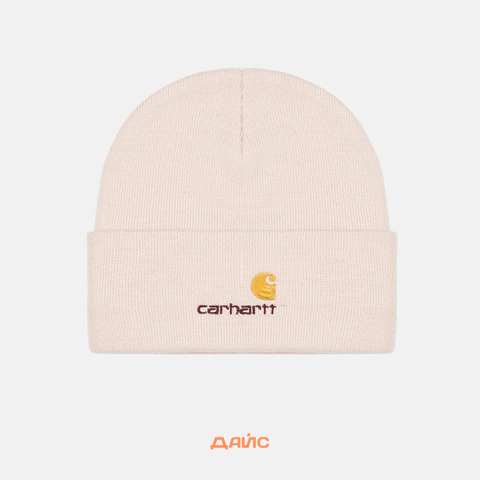 Шапка Carhartt WIP American Script Beanie артикул:I034235_moonbeam - купить в магазине Дайс
