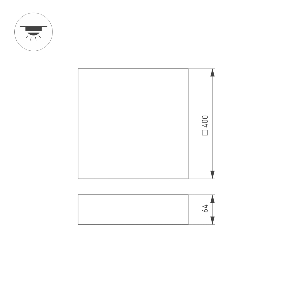 Светильник SP-QUADRO-S400x400-40W Day4000 (WH, 120 deg, 230V) (Arlight, IP40 Металл, 3 года) 034798