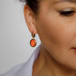 Серьги Qudo Creole TIVOLA small (G/P) Orange glow delite 310684