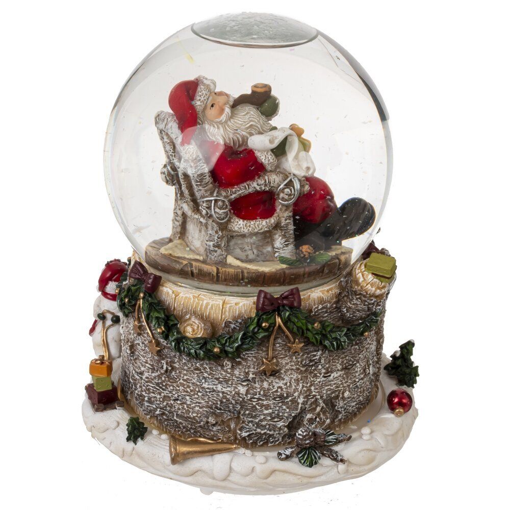 GAEM Фигурка декор в стекл шаре "Дед Мороз" (подсвет, муз и движ 3xAAA н/п) D9,5 см, L12,5 W12,5 H15,5 см