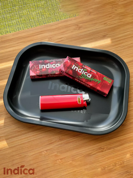 Металлический поднос Indica Black 18x14 СМ для табака и трав