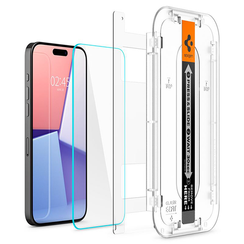 Защитное стекло Spigen Glass tR EZ Fit для iPhone 15 Pro Max 2 шт (AGL06872) прозрачный