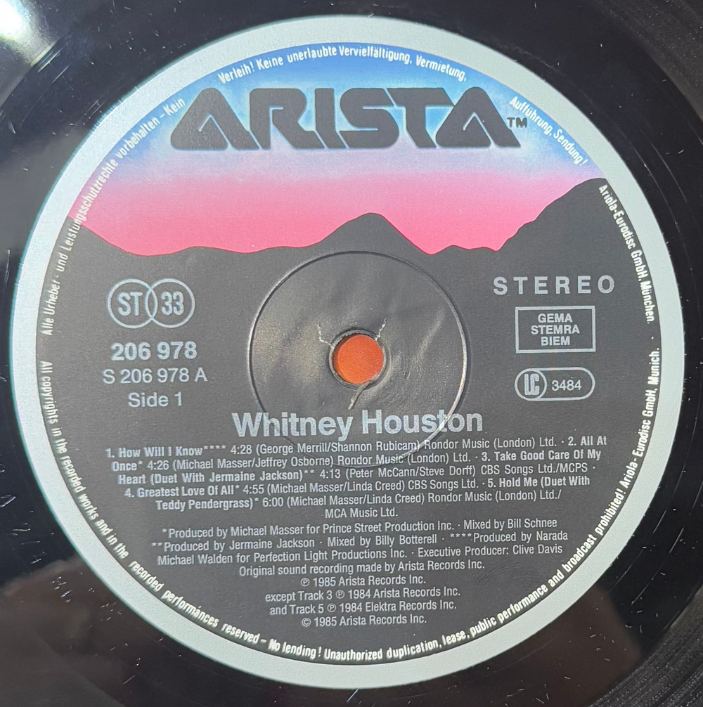 Виниловая пластинка Whitney Houston LP