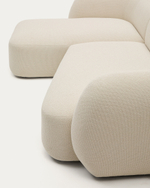 Модульный диван Martina 3-местный с левым шезлонгом, цвет экрю, 287 см