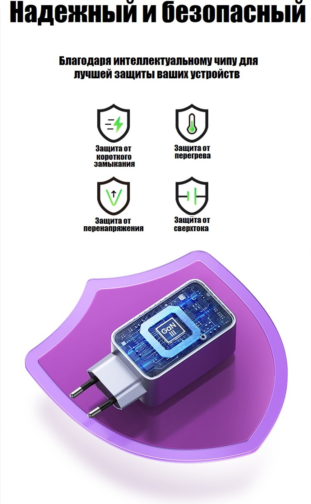 Зарядное устройство Ugreen 25874 USB Type-C, USB серый