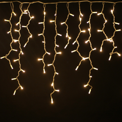 Светодиодная бахрома 3*0,6 прозрачный провод, Белая теплая