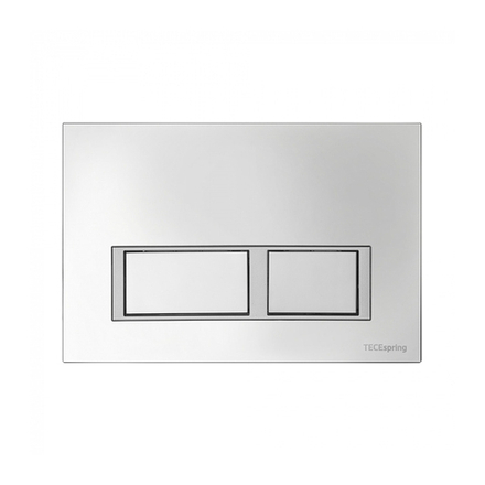 Панель смыва TECESpring с прямоугольными кнопками, Хром глянцевый, контур клавиш хром матовый