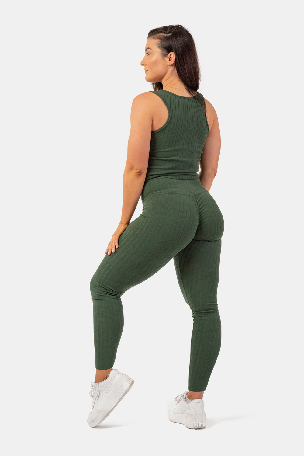 Лосины Nebbia Organic Cotton Ribbed High-Waist Leggings 405 D.green