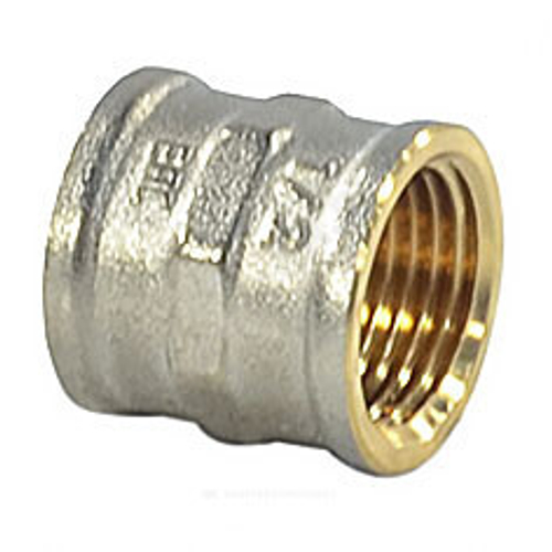 Муфта латунь никель Ду 32 (1 1/4") ВР 9018 ГОСТ 32585-2013 Aquasfera 9018-04