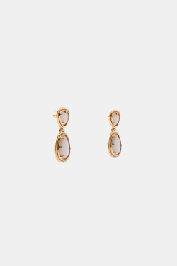 ZARA СЕРЬГИ С КАМНЯМИ И СТРАЗАМИ, ЗОЛОТИСТЫЙ