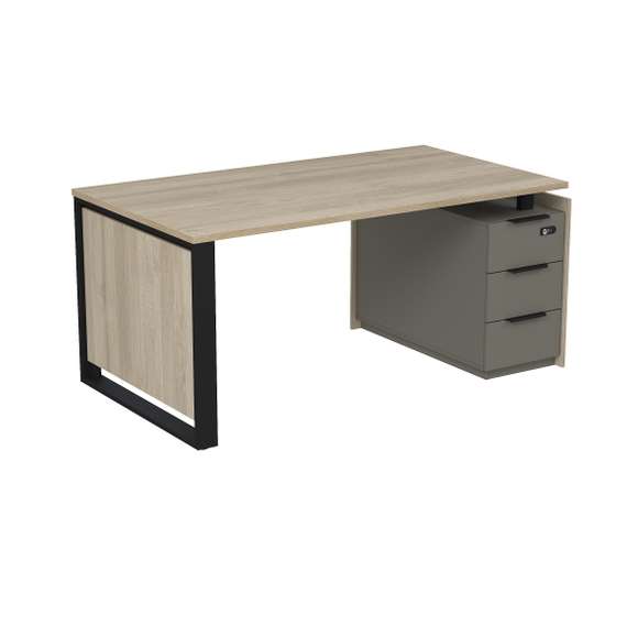 15СОУ-КЗ-ШД.1609 Стол рабочий на опорной угл тумбе, с ящ, с код замком (1660*930*750)