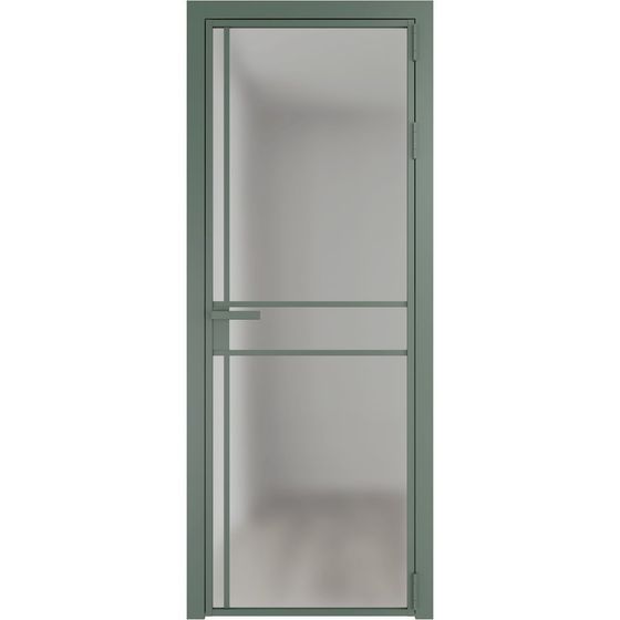 Алюминиевая дверь 9AG зелёный воск остеклённая