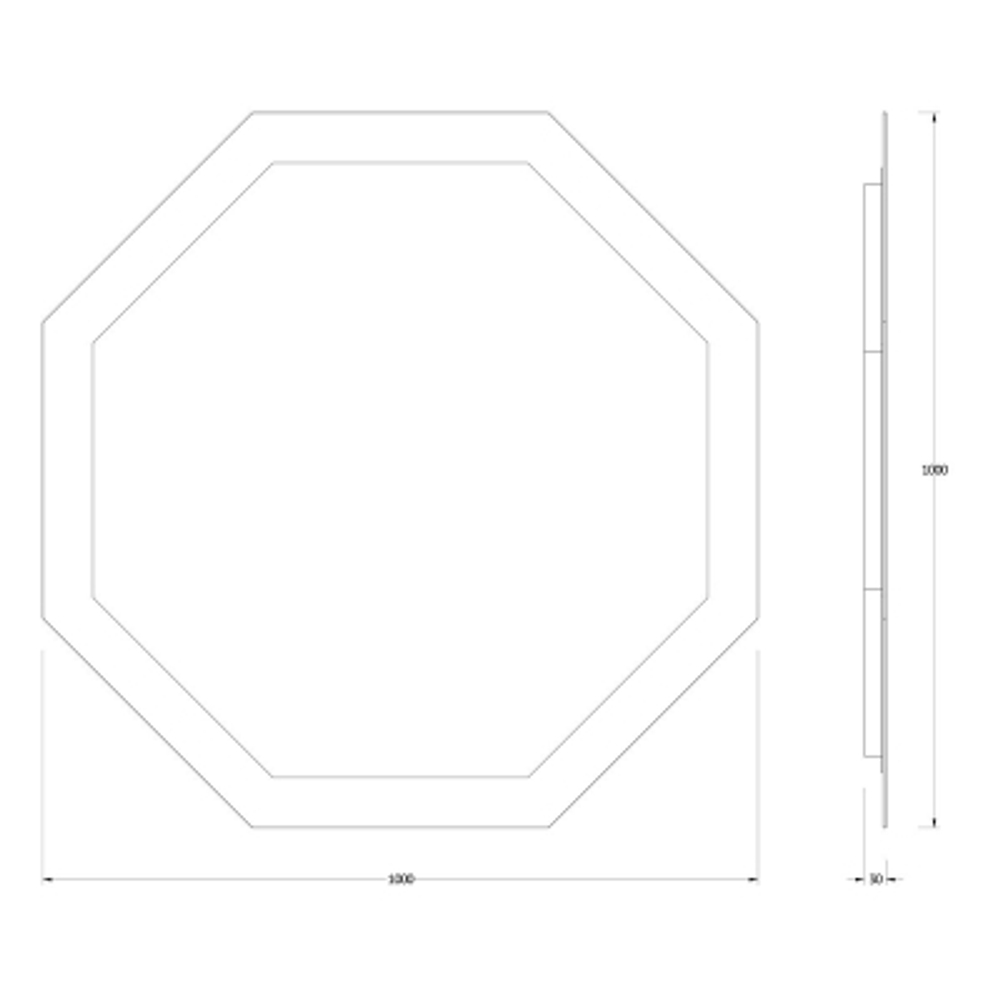 Зеркало Evoform с LED-подсветкой 32 W 100х100 см Без выключателя Нейтральный белый свет