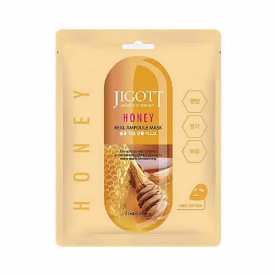 [JIGOTT] Тканевая маска для лица МЕД HONEY Real Ampoule Mask, 1 шт*27 мл