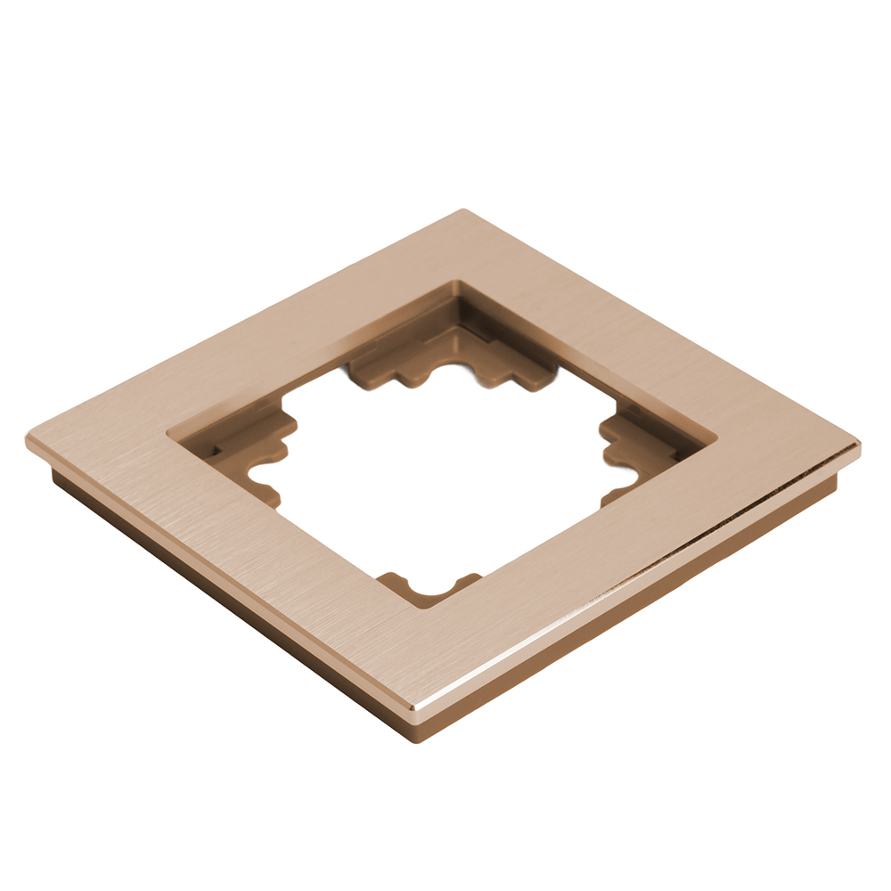 Рамка 1-местная, металл, STEKKER, MFR00-7001-02, серия Катрин, шампань 50010