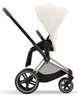 Коляска 3 в 1 Cybex Priam IV Rosegold complete и автокресло Cloud T i-Size Leaf Green Plus Off White