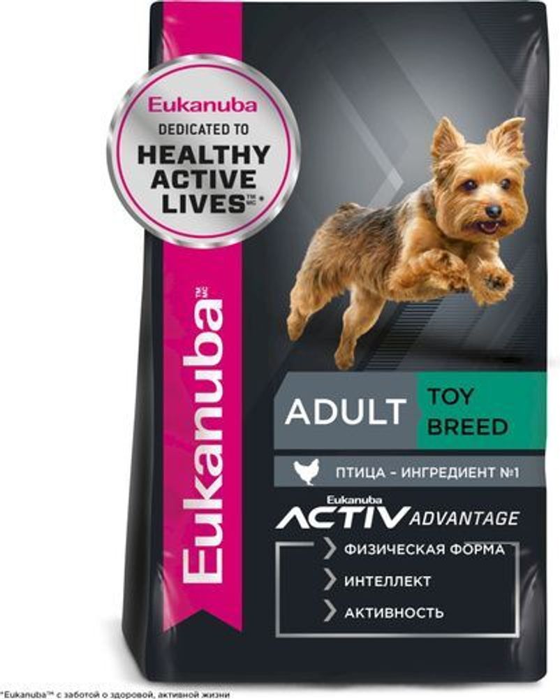 Сухой корм Eukanuba Adult Toy Breed 1+ years для взрослых собак миниатюрных пород с курицей 3,5 кг