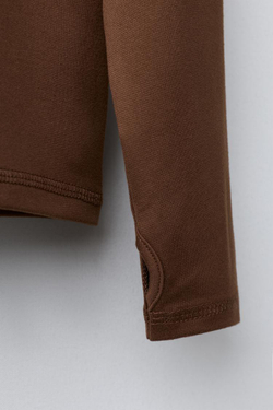 ZARA ТЕРМОФУТБОЛКА С ВОЛОКНОМ THERMOLITE ® FIBER BASE LAYER, КОРИЧНЕВЫЙ