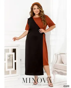Платье 2288Б-терракотовый-черный Minova