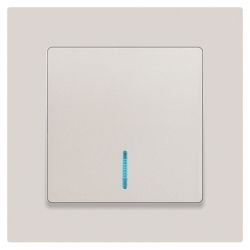 Выключатель Intro Accent 6-102-06 с подсветкой, 10А-250В, IP20, СУ, AL/CU, перламутр | Intro