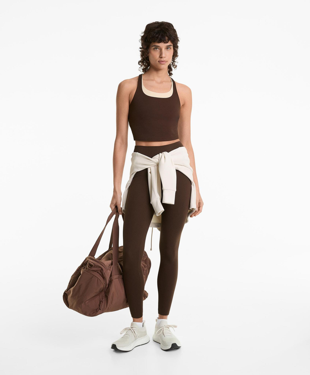 Oysho Спортивный топ Сomfortluх, темно-коричневый