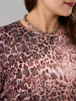 Лонгслив ЛНв-306/джинсбежевый-леопард