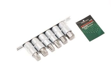 Набор головок-бит разнопрофильных Spline&amp;Torx&amp;Hex, 6 пр. (М14,М16,Т60,Т70,Н14,Н17мм, L-55мм) 1/2'', на планке RockForce##Rock FORCE RF-40920