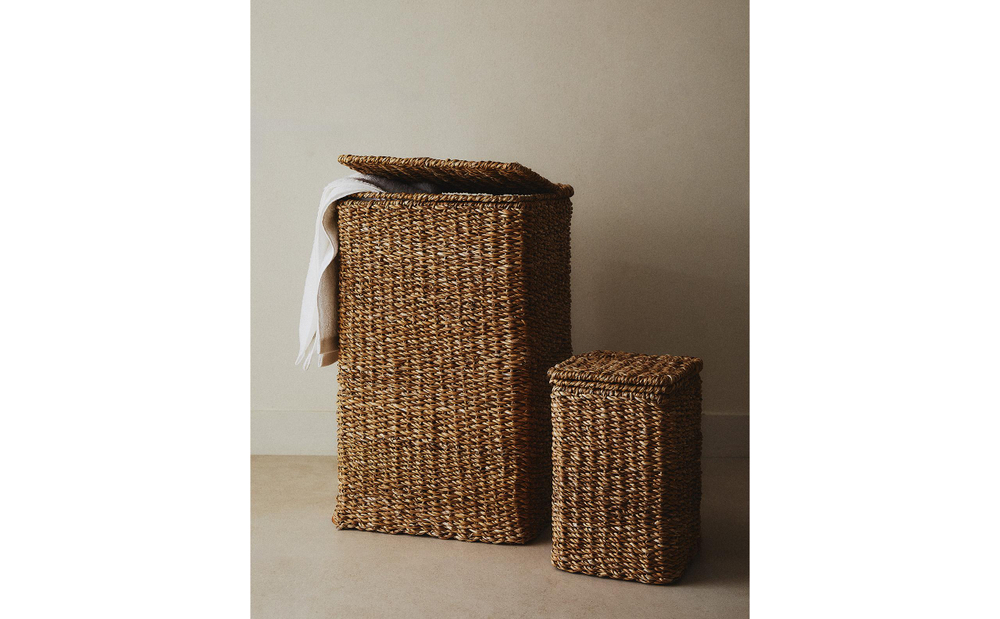 Zara Home Корзина из хлопка, цвет бежевый, 55 см