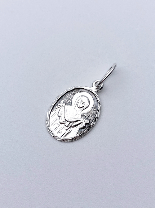 Образок из серебра/Чернение/С подвижным ухом/Покров ПБ