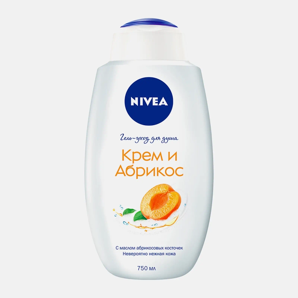 Крем-гель для душа Молоко и абрикос NIVEA 750мл