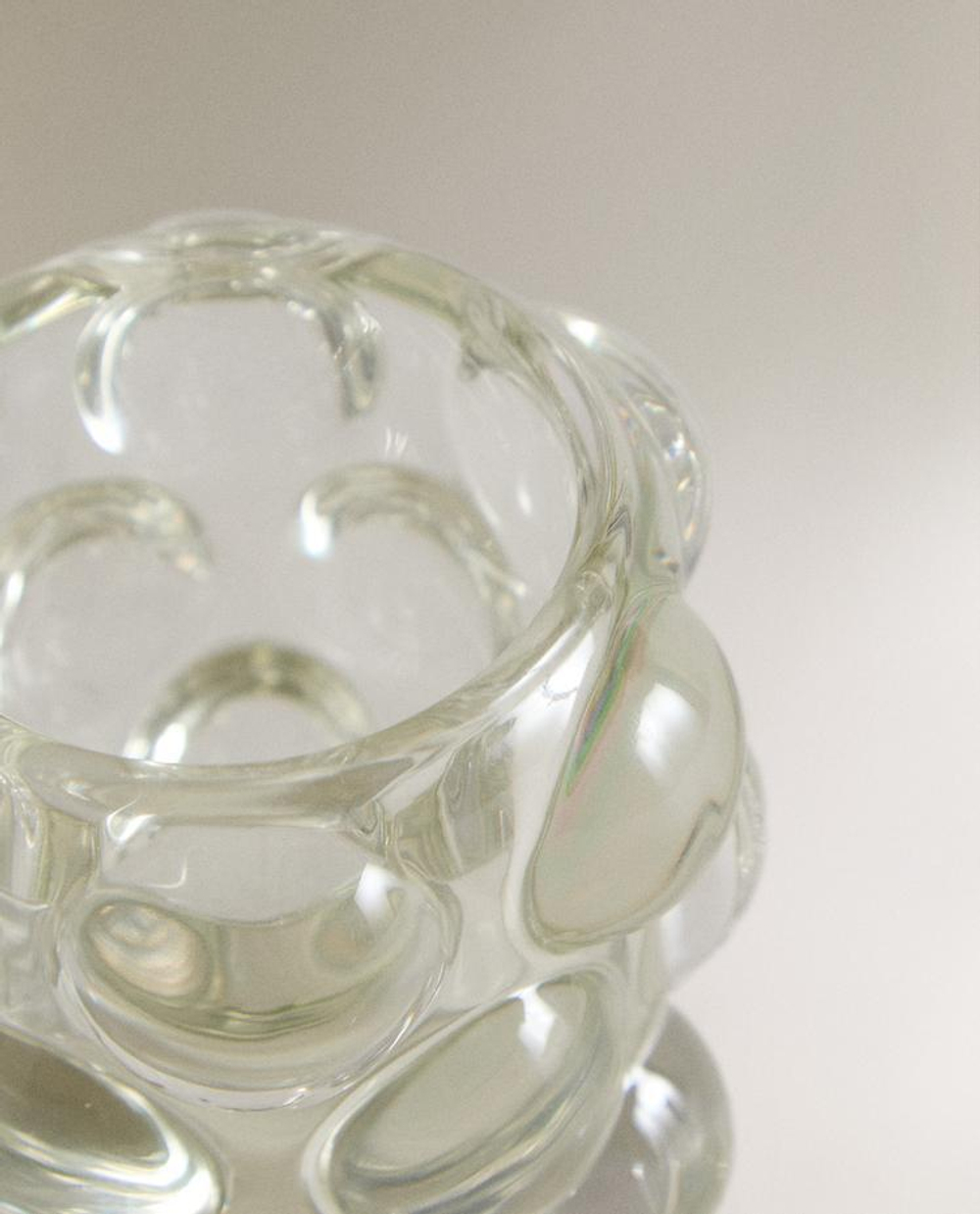 ZARA HOME ПОДСВЕЧНИК С ДЕТАЛЯМИ СФЕРИЧЕСКОЙ ФОРМЫ, ПРОЗРАЧНЫЙ