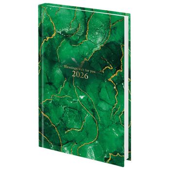 Ежедневник датированный 2026 145х215 мм А5 STAFF ламинированная обложка "Green Marble" (117315)